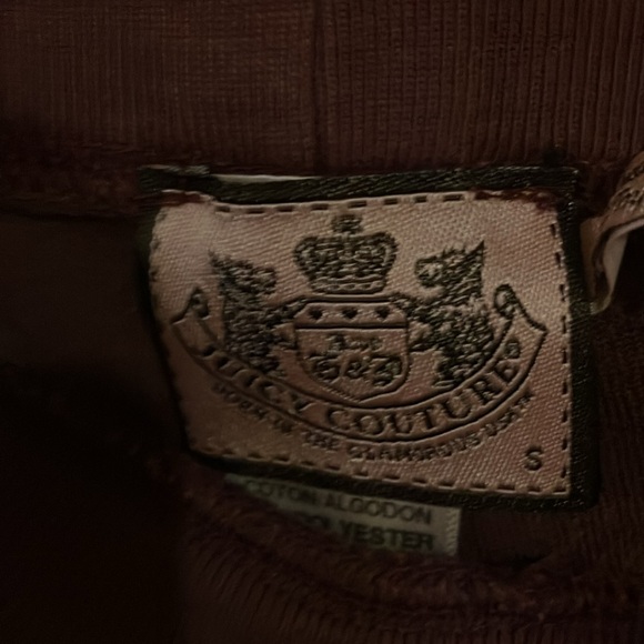 JUICY COUTURE VINTAGE VELOUR PANTS EUC S 2000 Y2K MAROON - Picture 3 of 3